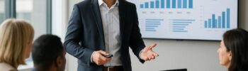 DAF externalisée en pleine réunion stratégique avec une PME
